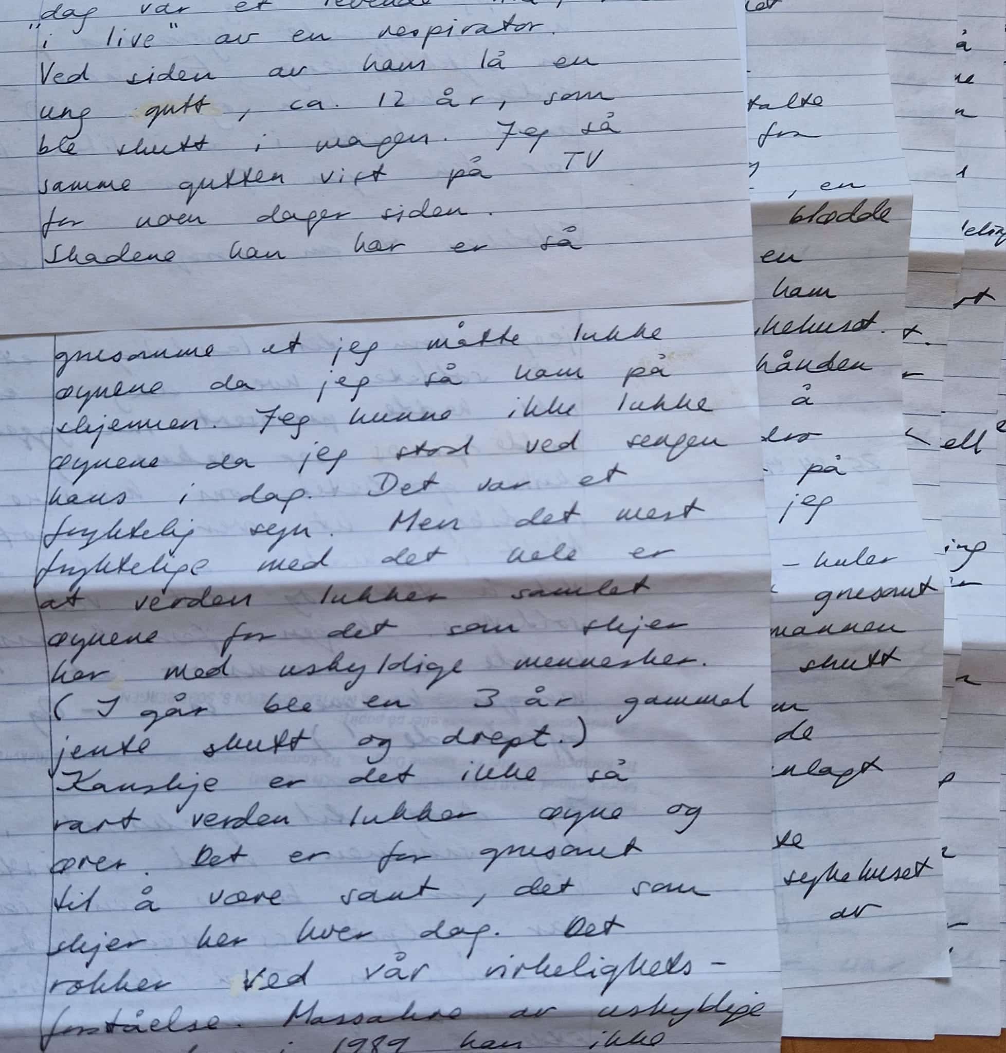 håndskrift 35 år gammelt brev Marit Netland